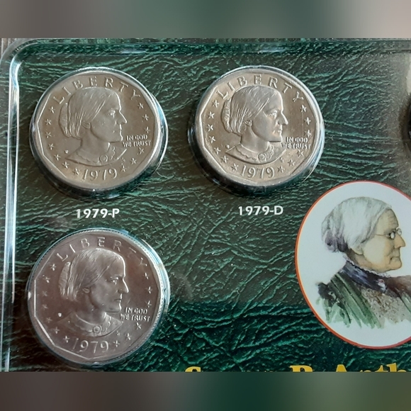 Susan B. Anthony 6Pc Set 1979 & 1980 P,D,S Uncirculated package error - Picture 3 of 8